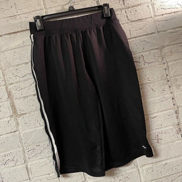 Athletic Works Black Stripe Crop Work Out Pants Small 4/6 - Picture 1 of 7